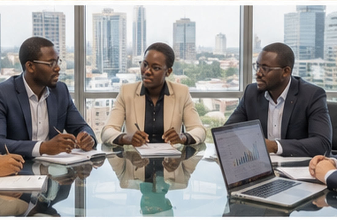 Business meeting between renewable energy stakeholders